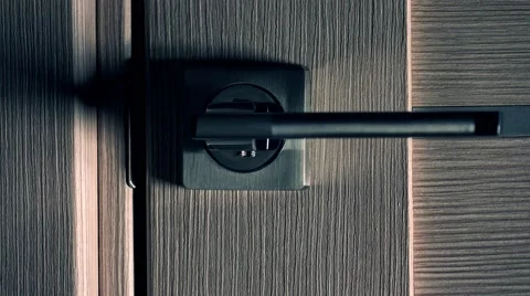 Opening modern interior door, dark background. Unknown and obscurity concept, 4K Stock Footage 68734855