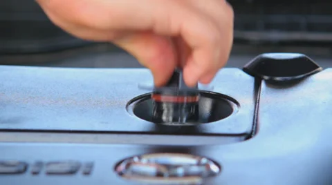 Opening motor oil cap Stock Footage 30214199