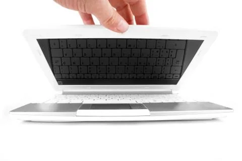 Opening the NetBook Stock Photos