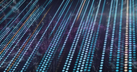 Opening node columns shifting, revealing stream, drifting forward showing Stock Footage 313240269