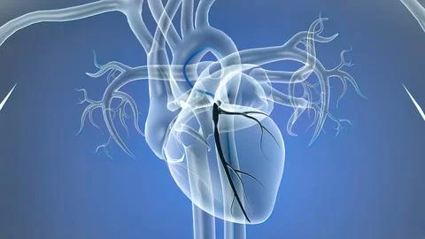 Opening the occluded artery by inserting a stent Stock Illustration