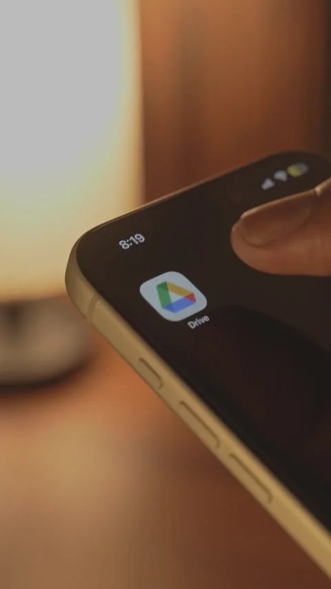 Opening or launching the Google Drive app on a smartphone 스톡 동영상 333282854