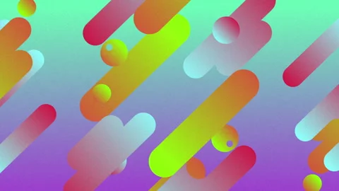 Opening on orange screen, bars and spheres drifting, multiplying and exiting Stockbeeldmateriaal 311471519