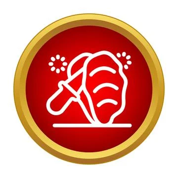 Opening oyster shell icon showing fresh seafood Stock Illustration