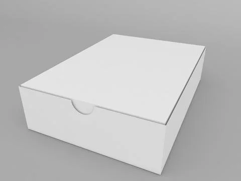 Opening paper box on a gray background. Illustrazione stock