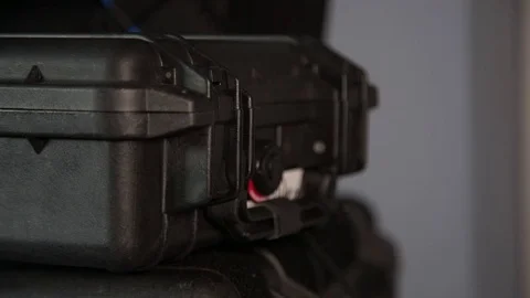 Opening Pelican Case Stock Footage 80899035