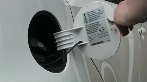 Opening petrol cap Stock Footage 53581297