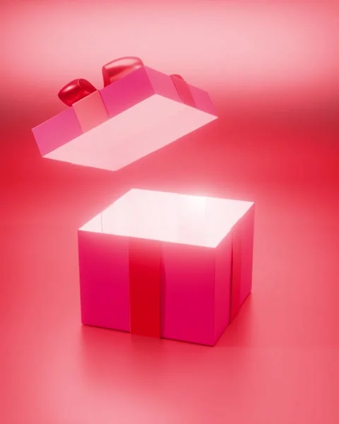 Opening pink gift box on isolated background	 Stock Footage 320565271