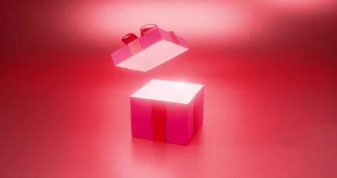 Opening pink gift box on isolated background	 Stock-Footage 320565296