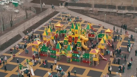 The opening of the Playground in the city Stock Footage 82821371