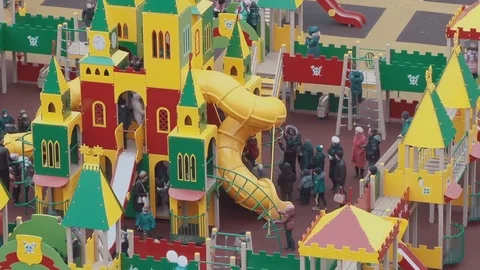 The opening of the Playground in the city Stock Footage 82821380