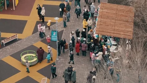 The opening of the Playground in the city Stock Footage 82821396