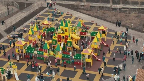 The opening of the Playground in the city Stock Footage