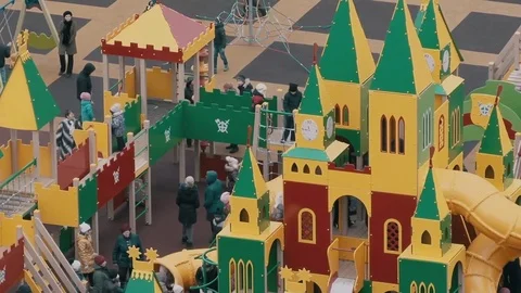 The opening of the Playground in the city Stock Footage 82821516