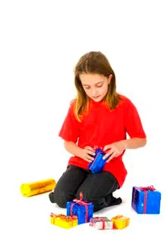 Opening the presents Stock Photos