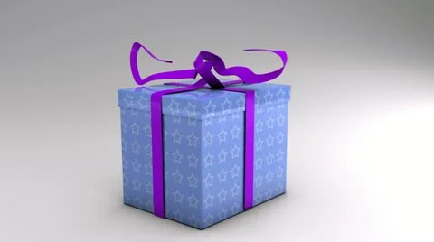 Opening purple gift wrap with alpha channels Видео 22039256