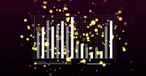Opening purple grid, slider handle moving right as numeric readout, bars Vidéo 317260396