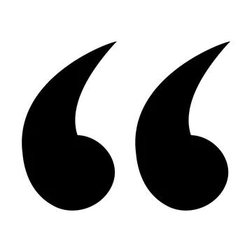 Opening quotation marks icon, bold typography symbol, minimal black design Stock Illustration