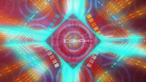 Opening red diamond pulsing teal beams, dot circles shifting to hexagon and Stock Footage 315797520