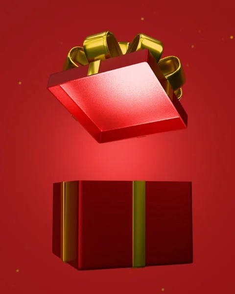 Opening red gift box with confetti	 Stock Footage 297123673