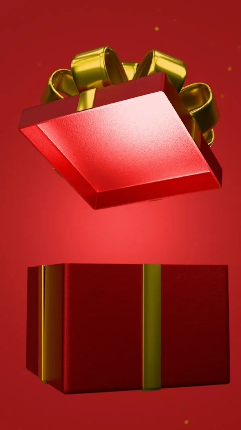 Opening red gift box with confetti	 Stock-Footage 297123759