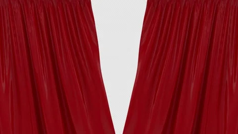 Opening Red Glossy Curtains Video stock 255161916