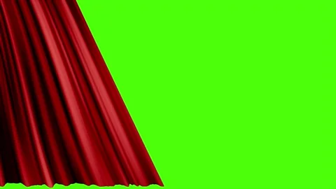 Opening red wavy curtain with spotlight motion animation Stock Footage 303454907