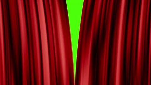 Opening red wavy curtain with spotlight motion animation Stock Footage 303454936
