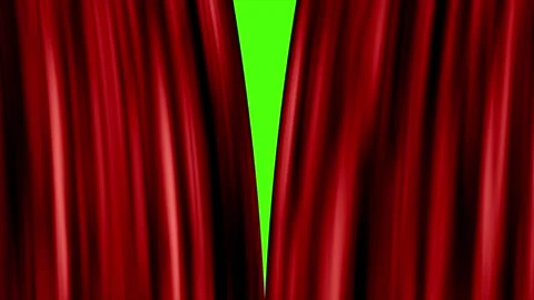 Opening red wavy curtain with spotlight motion animation Stock Footage 303454965