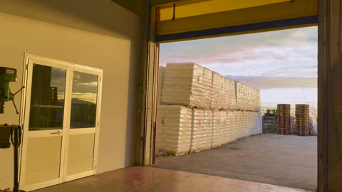 Opening roller shutter gate Stock Footage 304637254