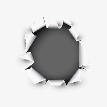 Opening round showing space in torn paper Stock Illustration