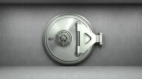 Opening Safe Door Of Bank Vault Stock Footage