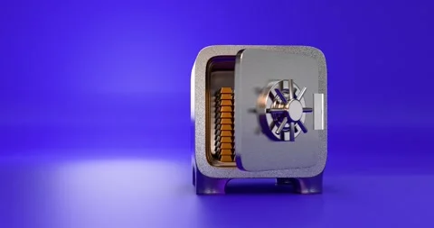 Opening safe with gold bars Video stock 299700849