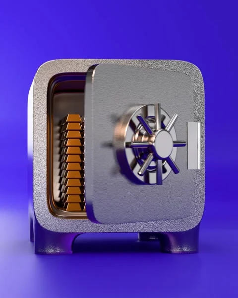 Opening safe with gold bars Video stock 299701322