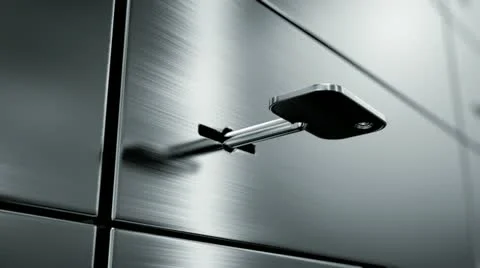 Opening safety deposit box Stock Footage 22107382