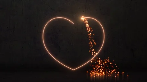 Opening-screen-welding-cut-sparks-heart-4k Stock Footage 130094789