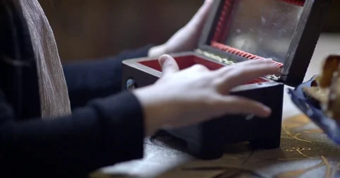 Opening secret shells box Stock Footage 84431742