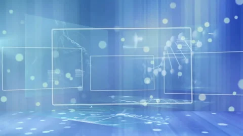 Opening sequence starting lights drifting as three panels sliding and helix Stock Footage 312638801