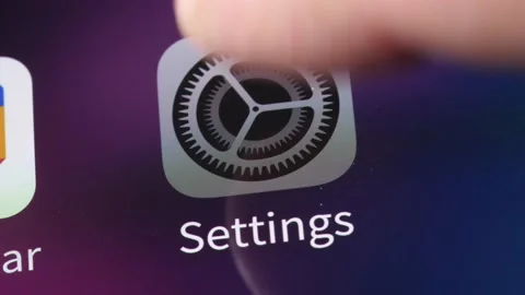 Opening Settings App on Mobile Phone Closeup Stock Footage 144939657