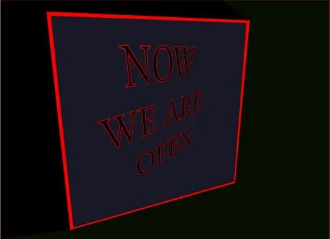 Opening sign design for restaurant Stock Illustration