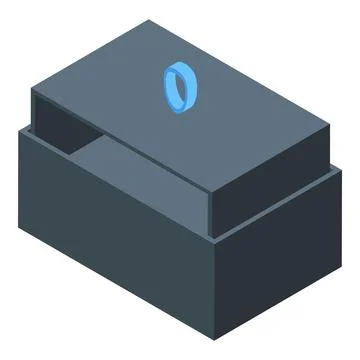 Opening smart box with ring pull and lid slightly open Stock Illustration
