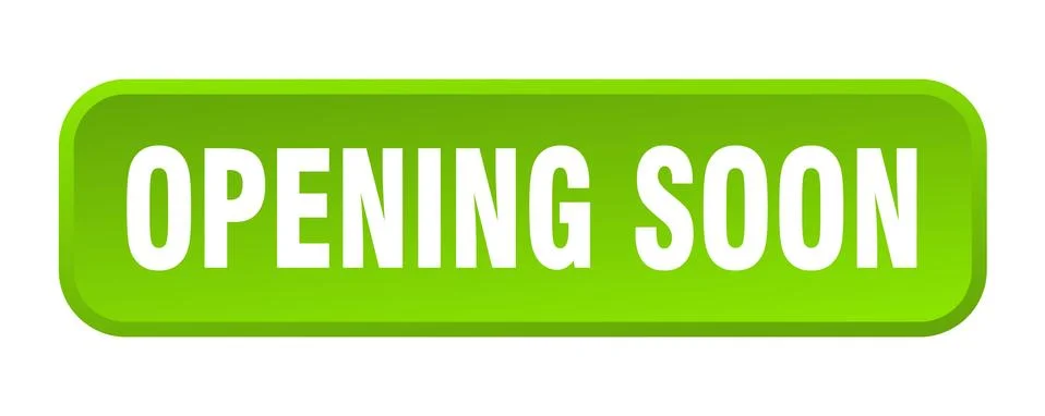Opening soon button. opening soon square 3d push button Stock Illustration