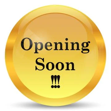 Opening soon icon. Internet button on white background.. Stock Illustration