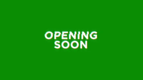 Opening soon text notification glitch effect animation on black background Video stock 313439234