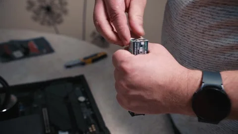 Opening thermal paste box before processor installation Stock Footage 332182815