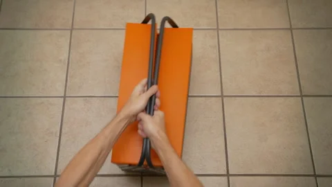 Opening a toolbox with various repair tools — preparation complete. Stockbeeldmateriaal 312020818