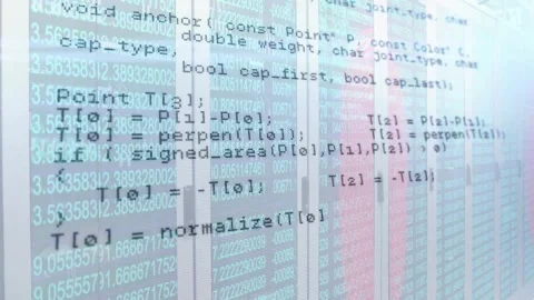 On opening transparent overlay scrolling and panning, revealing code routines Stock Footage 327526184