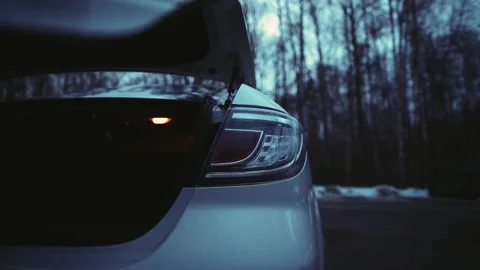 Opening the trunk of a car Stock Footage 170555398