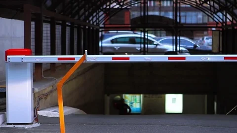 Opening turnpike with safe key to parking the car Stock Footage 82214460
