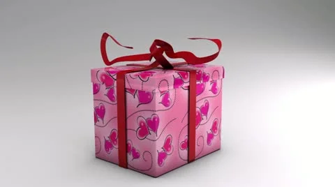 Opening valentines day gift wrap with 2 alpha channels Video stock 22039983